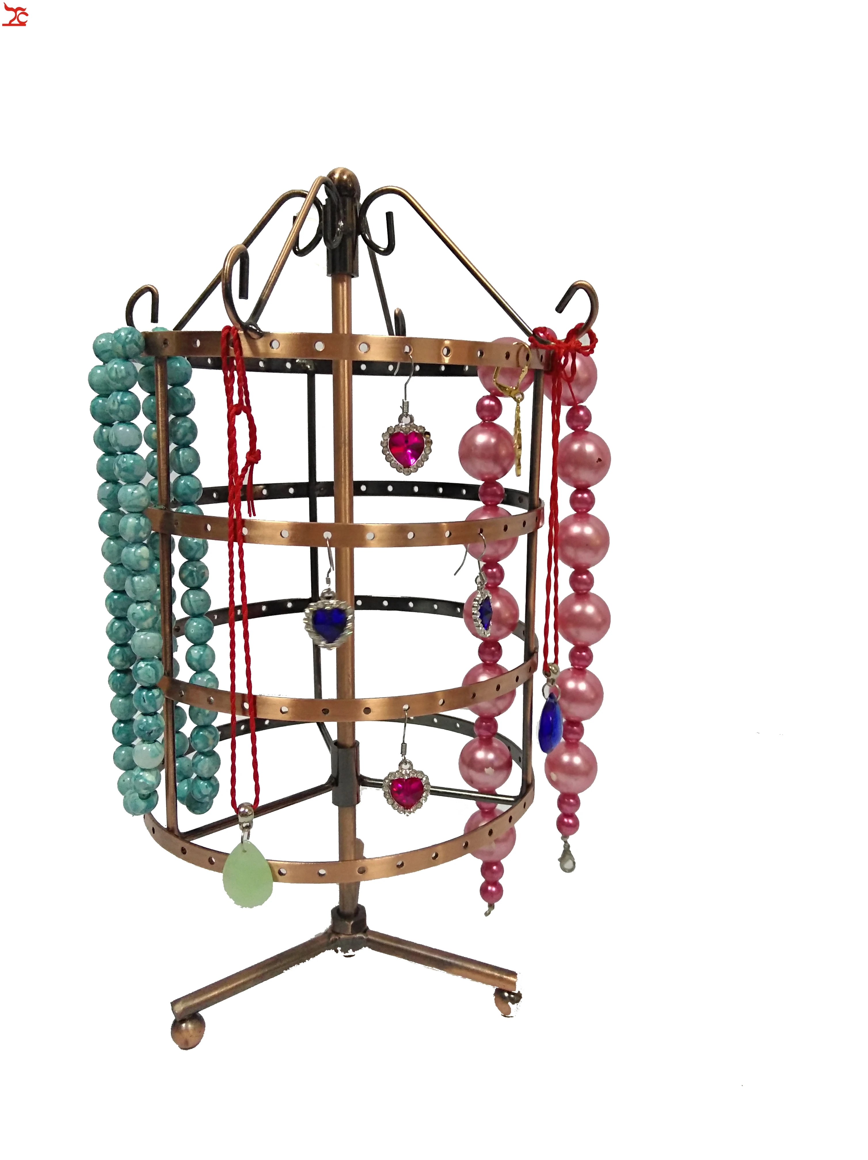 Retail 144 Holes Bronze Round Perforated Metal Rotating Rack Earring