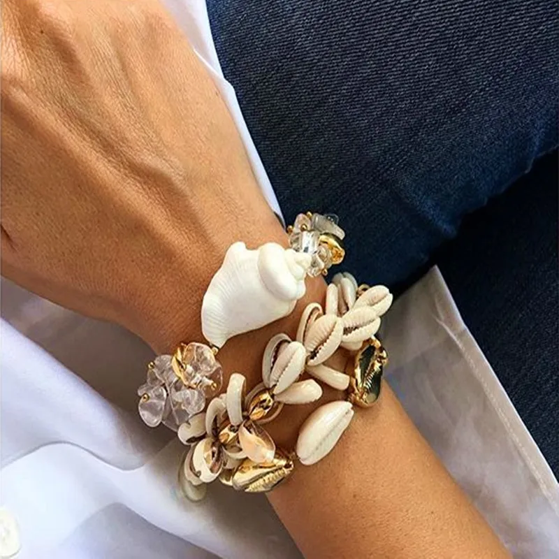 Bileklik pulseras mujer hombre puka COWRIE shell bransoletki dla kobiet prezent bijoux biżuteria czeski boho bransoletki bransoletki femme -