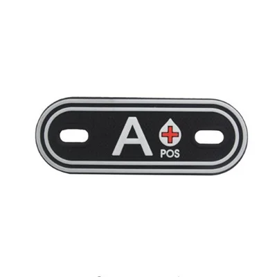 BLACK A Командные спортивные сувениры 3D ПВХ A+ B+ AB+ O+ положительный тип крови группа патчи тег тактический военный Резиновый значок тег для сумки обувь - Цвет: BLACK A