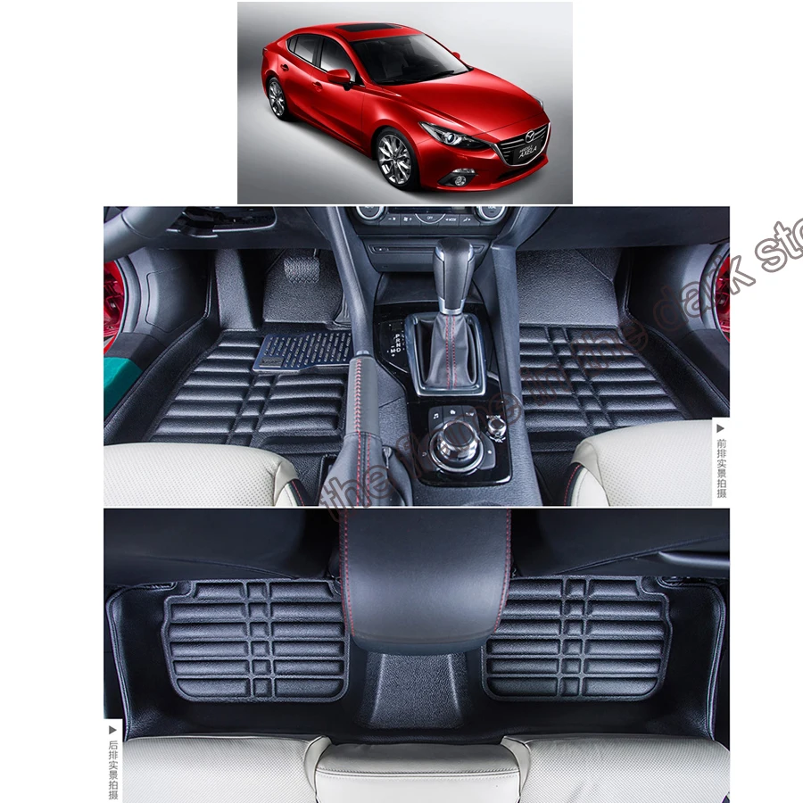

lsrtw2017 car styling accessories fiber leather car floor mat carpet rug for mazda3 2013 2014 2015 2016 2017 2018 2019 bm
