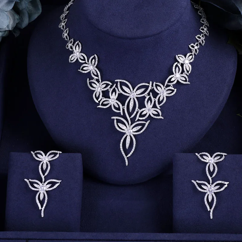 

jankelly luxury 2pcs Bridal Zirconia Jewelry Sets For Women Party, Luxury Dubai Nigeria CZ Crystal Wedding Jewelry Sets
