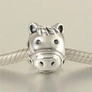 

New Vintage Silver Horse Charms Original 925 Sterling Silver Horse Animal Charm Bead Diy Suitable for Pandora Charm Bracelets