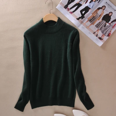 Весенние и осенние новые женские кашемировые свитера с круглым вырезом, тонкие модные одноцветные вязаные шерстяные свитера, пуловеры - Цвет: Dark green