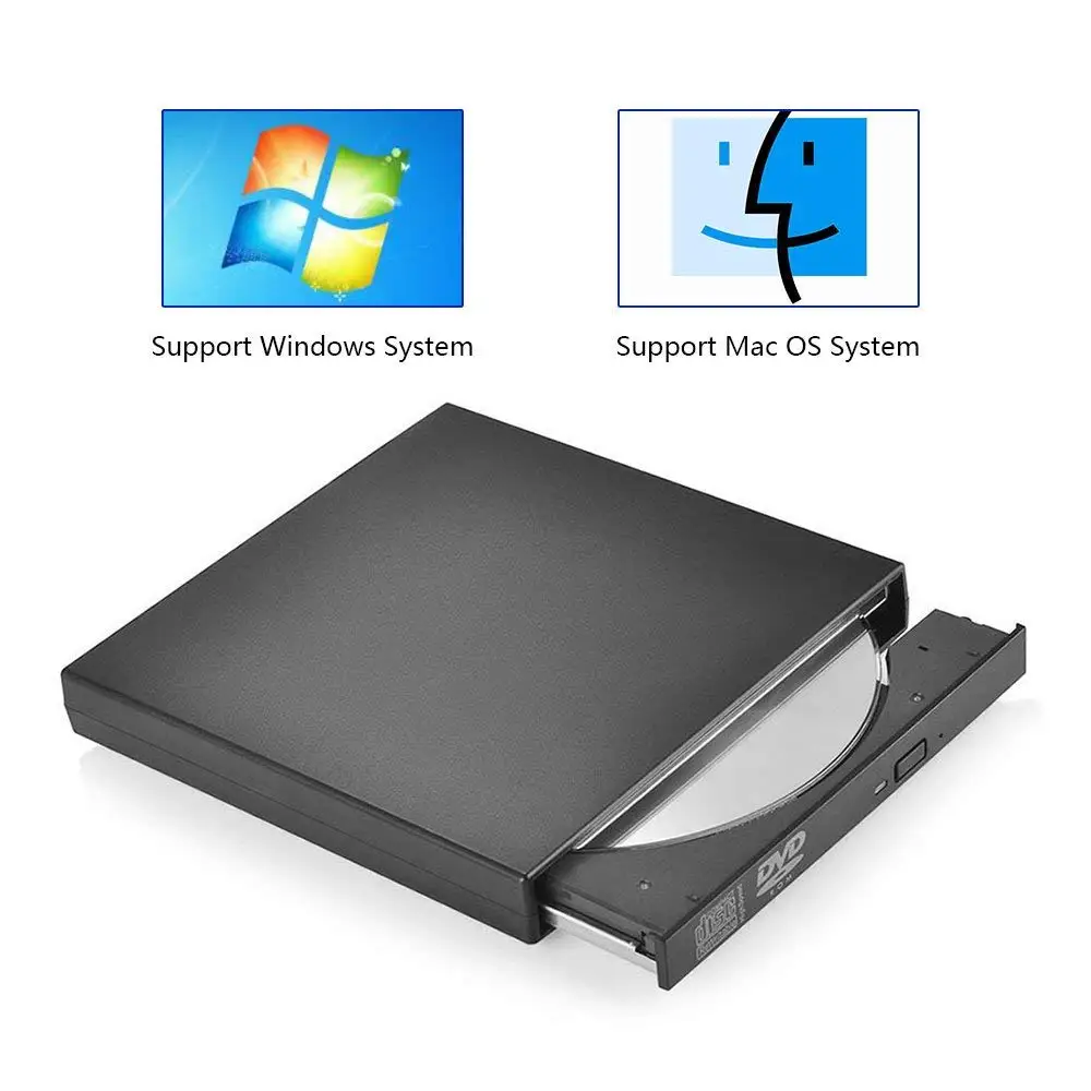 Внешний оптический привод USB 2,0 DVD/CD-плеер DVD-Rom для Mac Windows xp 7 8 10, ультра ноутбук ПК настольный компьютер