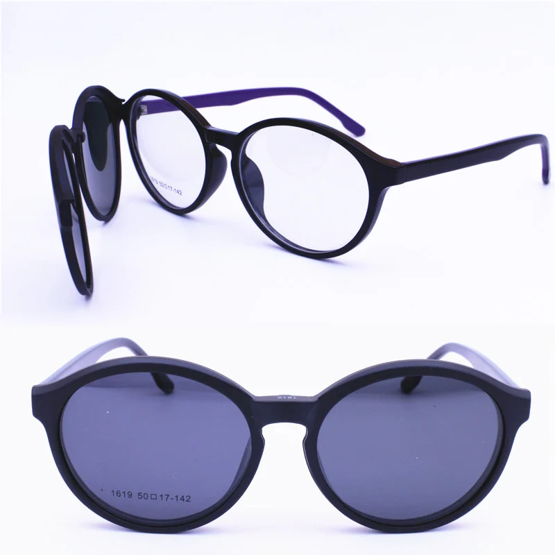 1619 oval shape acetate combined TR90 prescription glasses with