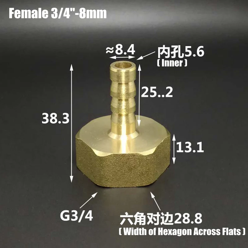 1 шт. 3/" 1" гнездовой резьбовой Соединитель 8~ 32 мм латунные соединители пагода для полива шланга фитинги для газовых труб адаптер медные соединения
