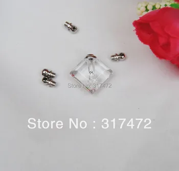 

Freeshipping 50pcs/lot Transparent square shape Glass Vial Pendant DIY Wish Pendant Screw Cap