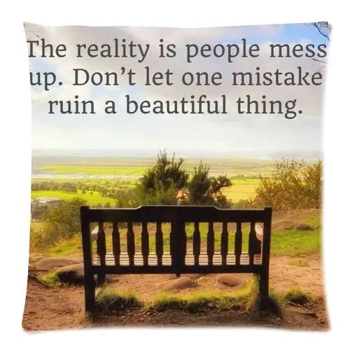 DIY Custom Pillowcase Home Decor of don't let one mistake ruin a beautiful thing Quotes Saying Square Size two sides Cover | Дом и сад