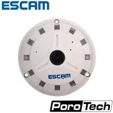 ESCAM QP130 360 Degree Fish Eye 1.3MP IP Camera Security CCTV Network Camera H.264 Onvif P2P Support Mobile APP SD Card