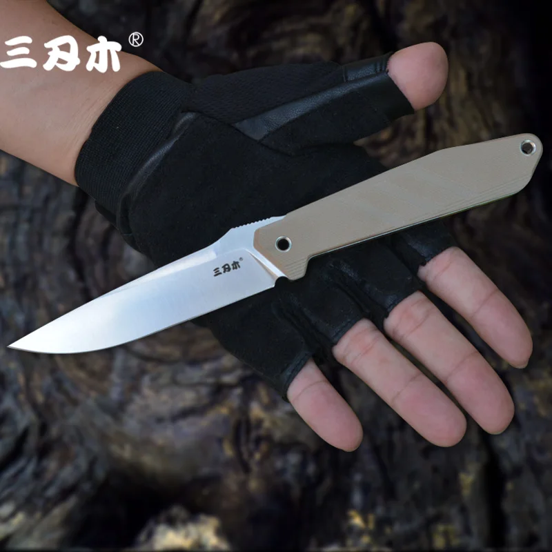 Sanrenmu S758 Fixed Knife 8cr13mov Blade G10 Handle outdoor camping survival tactical hunting bushcraft knife Utility K Sheath