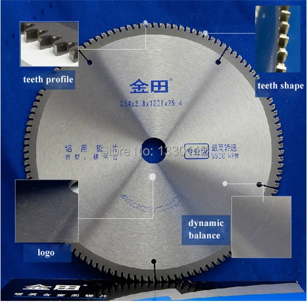 

Free Shipping diameter 10 inches 254*2.8*120T*25.4 circular saw blade aluminum for cutting profile pipe tube sell from factory