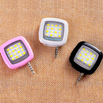 

100pcs/lot Mini Portable 16 LED Spotlight Smart Phone Selfie Flash Fill Light for iPhone Android Mobile Phone iPad Flashlight