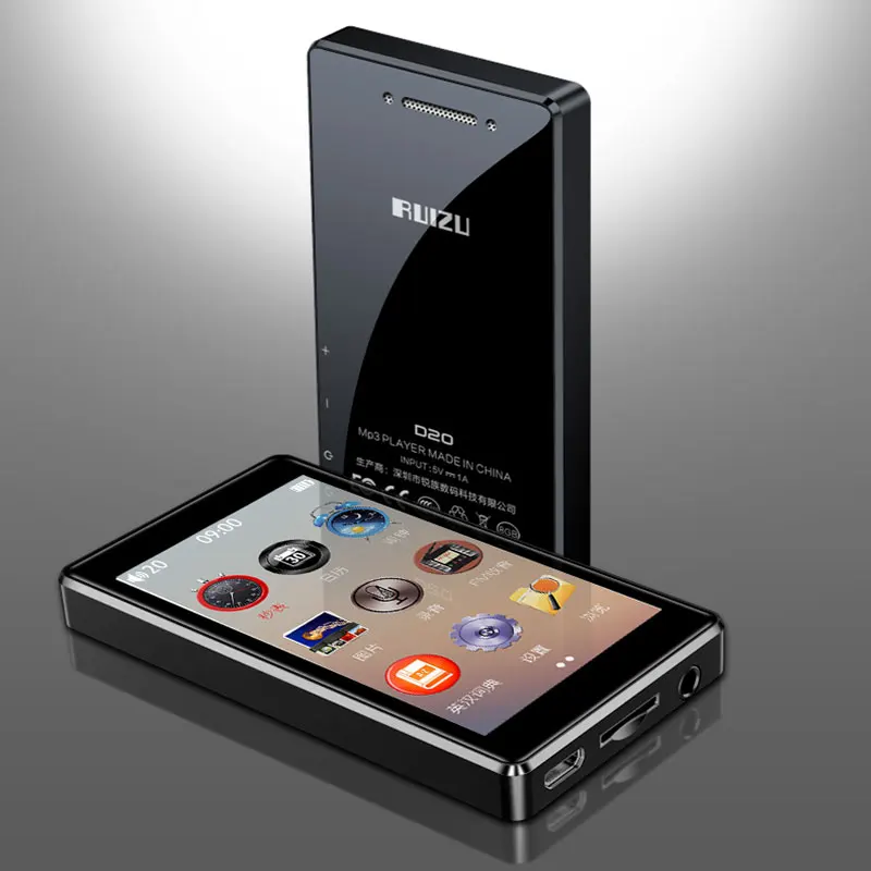 Ruizu d20 металлический mp3 плеер сенсорный экран ультра тонкий 8 ГБ MP3 музыкальный 3 0