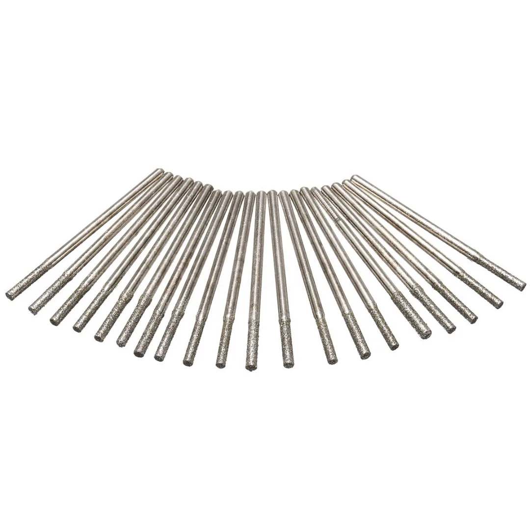 20 Pcs 2mm Diamond Coated Hole Saw Solid Drill Bit Length 45mm For Glass Tile Ceramic Marble Solid Drill Needle Bits