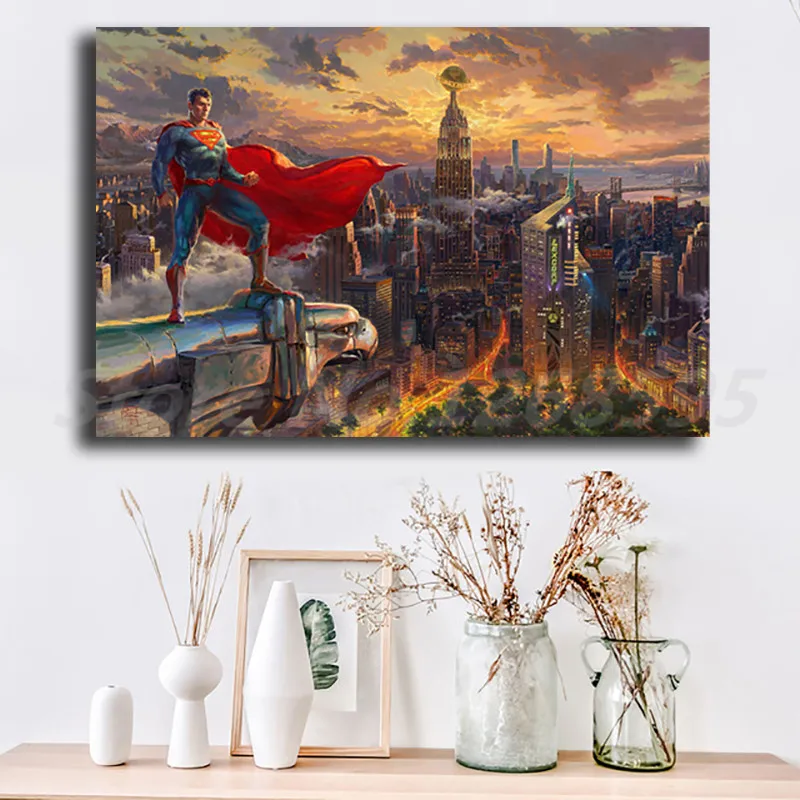 Thomas Kinkade Superman Protector Of Metropolis HD Canvas Posters