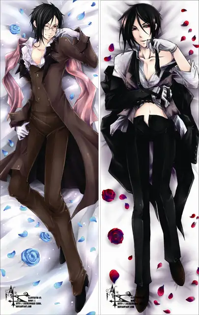 Us 20 23 8 Off Anime Kuroshitsuji Characters Cool Boy Sebastian Michaelis Ciel Phantomhive Throw Pillow Cover Black Butler Body Pillowcase In