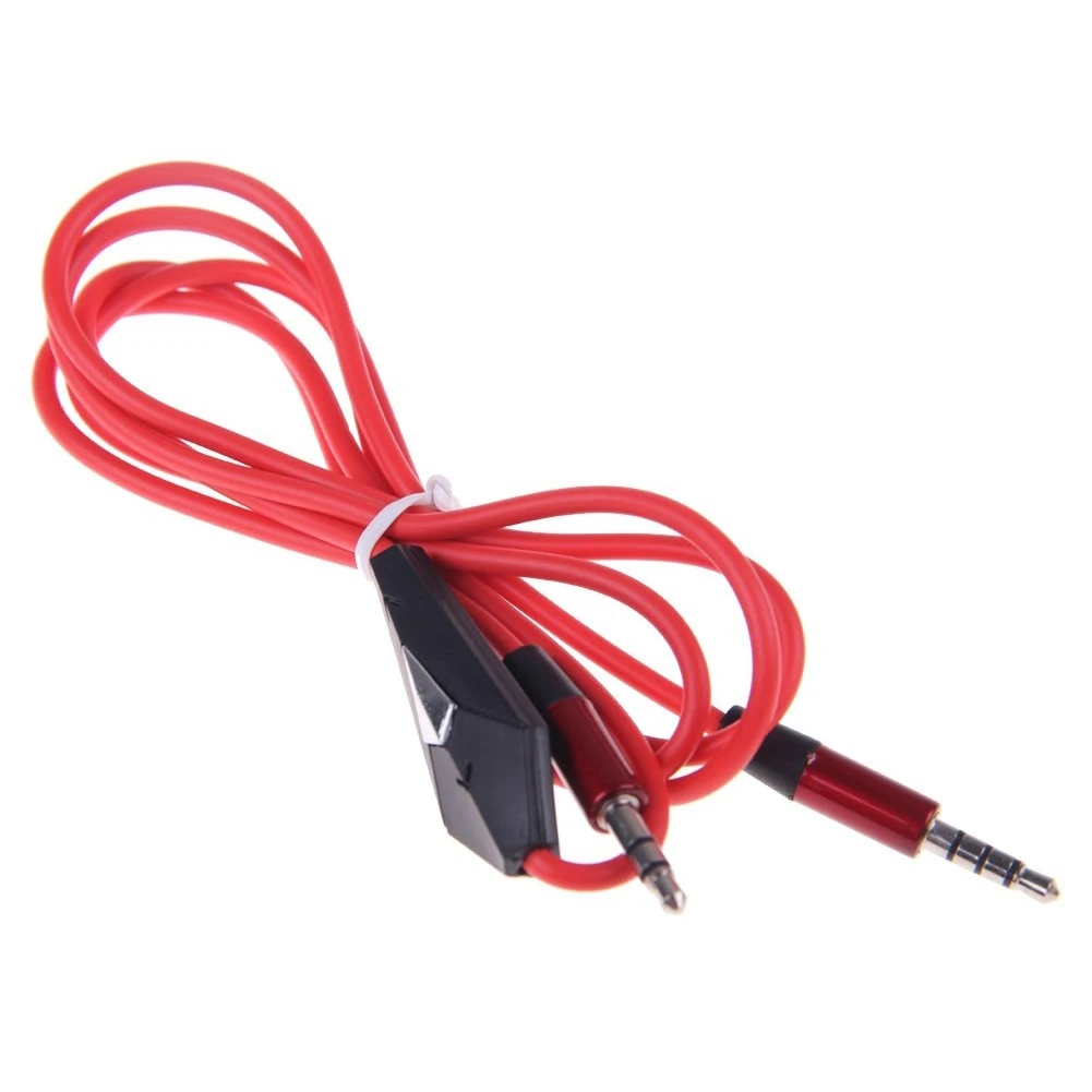 

3.5mm Male To Male Stereo Aux Record Car Mic Audio Cord Headphone Connect Cable (Color: Red black)