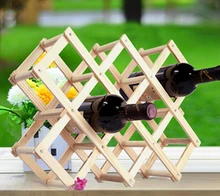 1 Stück 5 Größe Umiwe kreative Weinhalter Heimat Bar Bier Wein stehen Faltbare 10 Flasche Holz Wein Rack Organizer Display Regal J2043