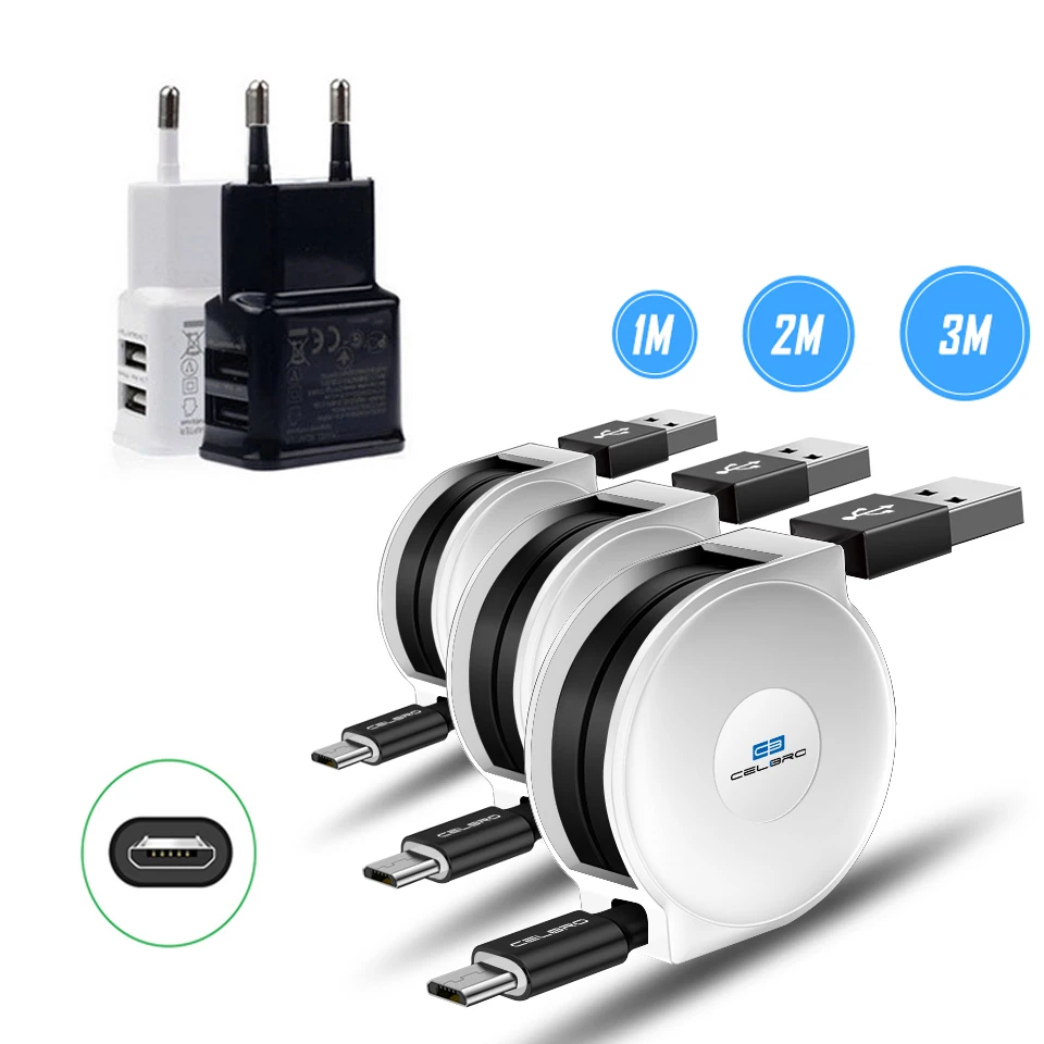 

1m 2m 3m Retractable Micro Usb Data Charge Cable Cord Charging Cabel For Huawei Honor 8x Max 9 Lite P Smart Plus 7C Sony Xperia