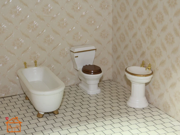 1 12 Scale Miniature Doll House Dollhouse Bathroom Furniture Sets 1 12 Scale Miniature Doll House Dollhouse Bathroom Furniture Sets Bathtub Closestool Washstand 3pcs In Toys From Hobbies On