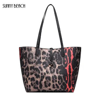 

hot sale women bags 30cm big bags simple and large capacity handbags Fashion Leopard women Casual bag