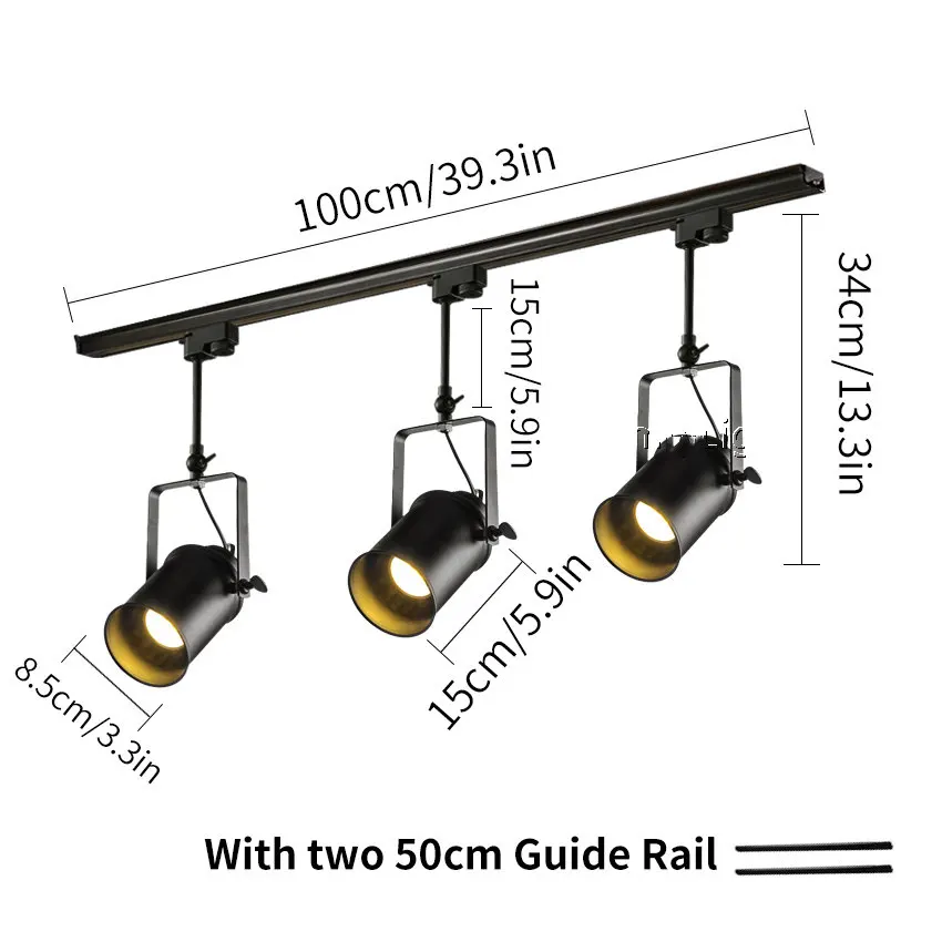 Светодиодный светильник для люстры, дорожка для магазина одежды, окна, выставочные комнаты, регулируемый выставочный Точечный светильник светодиодный потолочный рельсовый точечный подвесной светильник - Цвет корпуса: 3 Heads
