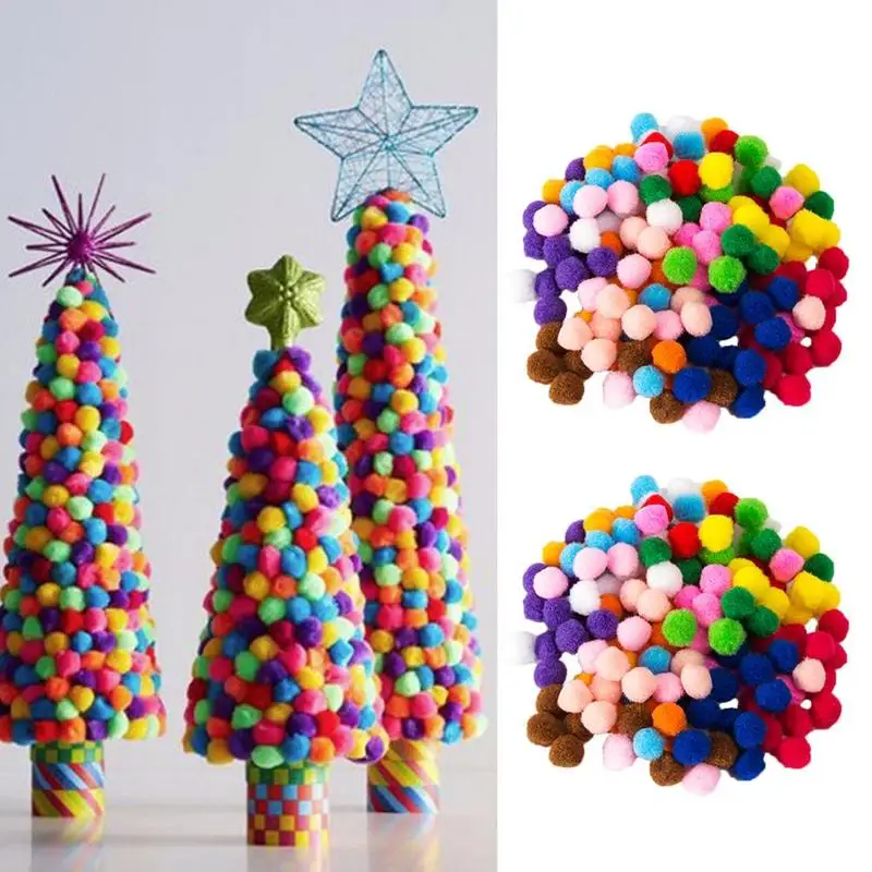 2000 Pcs/bag 8mm Mixed Color Soft Fluffy Pom Poms Diy Toys For Kindergarten Mixed Color Soft Fluffy Pompoms Diy Snow Balls
