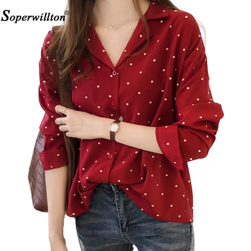 red shirt long sleeve women's