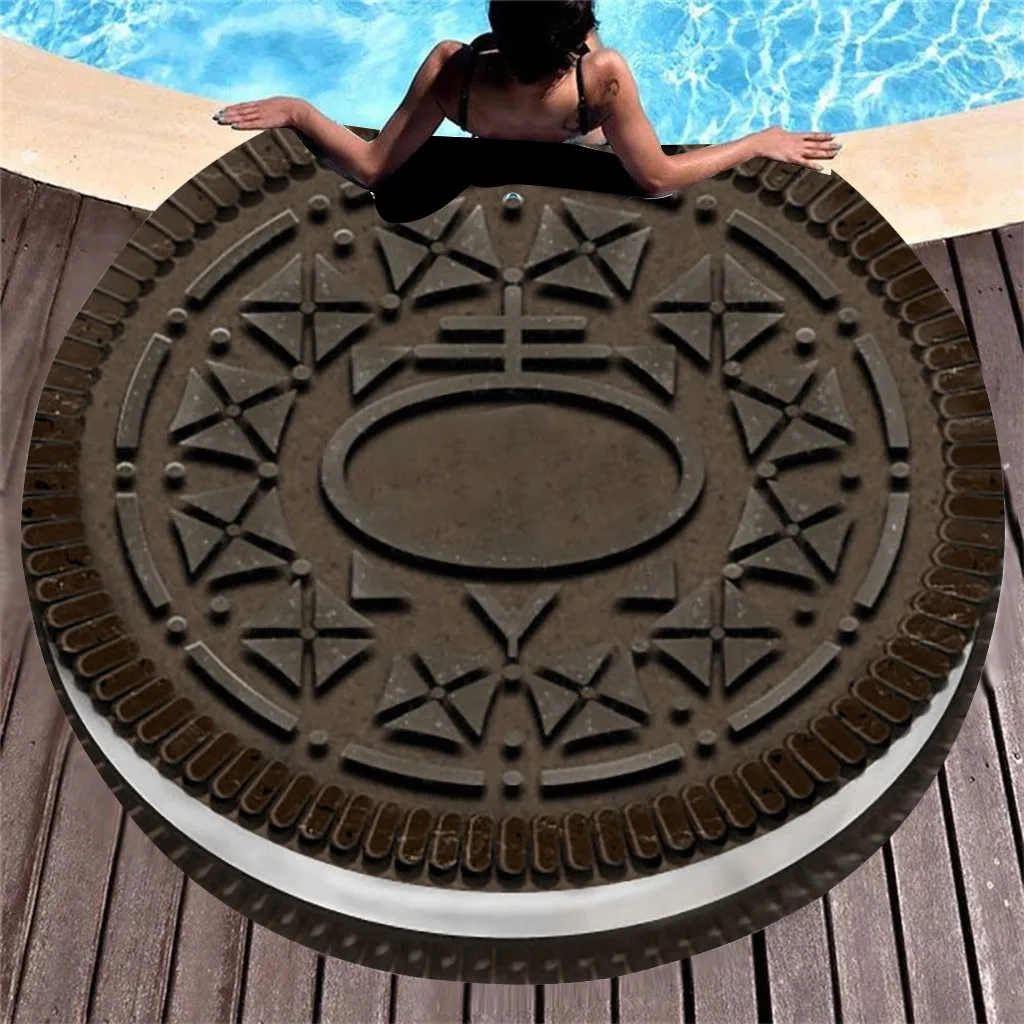 

Creative Realistic 3D Oreo Pringting Wall Tapestry Flannel Fabric Beach Towel Throw Blanket Home Decoration Carpet Mat S/M/L