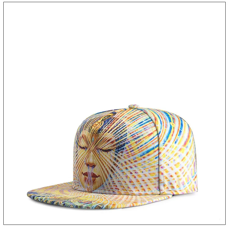 Модные тренды для мужчин и женщин шляпы 3D цифровой печати теплопередачи Будда хип хоп кепки для бейсбола бейсболка Регулируемая