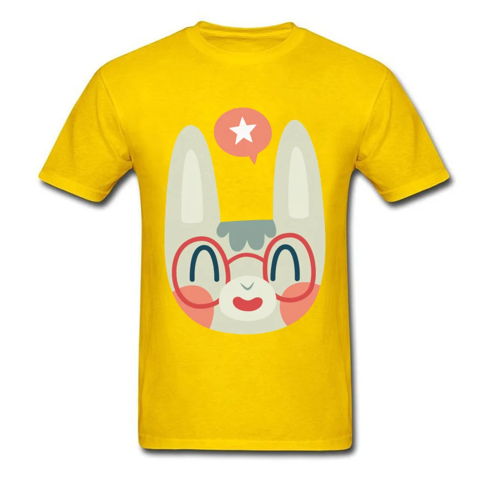 Cute Green Bunny Wearing Glasses_yellow