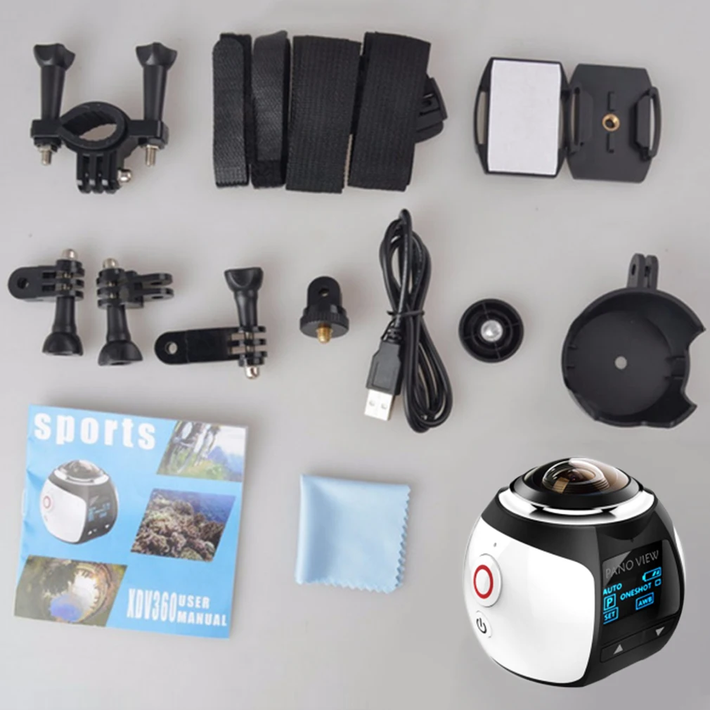 

360-Degree Panoramic Camera Mini Wifi Camera Ultra HD Panorama Camera Wide Angle Lens Waterproof Sport Diving Camera