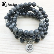Ruberthen 2018 Top Design Labradorite Wrap Bracelet Trendy Handmade Men s 108 Mala Yoga Bracelet or