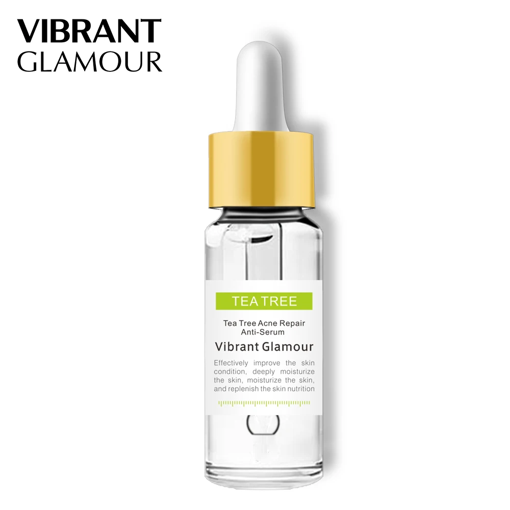 VIBRANT GLAMOUR Tea Tree Acne Eliminating Face Serum Remove Acne Scar Shrink Pores Oil Control Skin Care Whitening Moisturizing