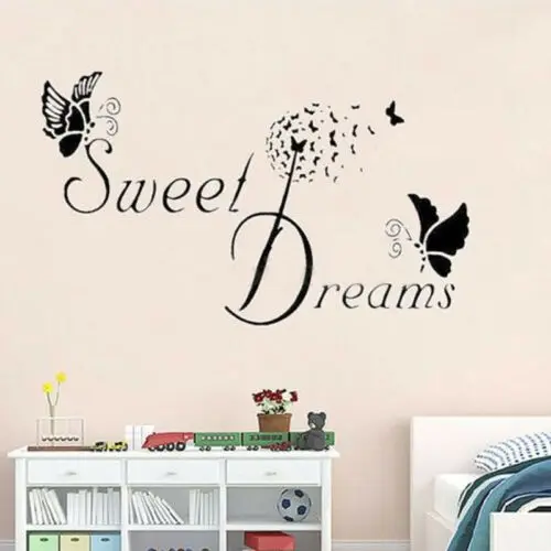 

2019 SWEET DREAMS Butterfly LOVE Quote Wall Stickers Bedroom Removable Decals DIY Letter Art Stickers Wall Stickers