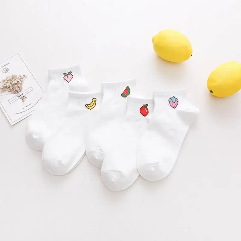 1 пара, хлопковые носки женские Харадзюку, милые, миленькие в японском стиле(«Каваий» фрукты носки корейский стиль белые низкие носки для девочек воздухопроницаемая комфортная обувь#426