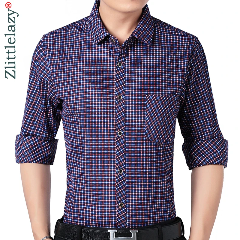 2019 social длинный рукав клетчатые дизайнерские рубашки для мужчин slim fit модная