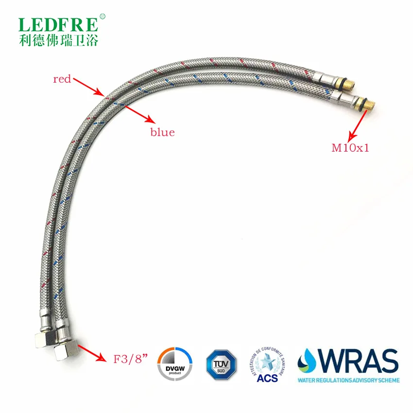 LF15504 G3/8 * M10 * 1 صنبور المطبخ pex أنبوب 304 الفولاذ المقاوم للصدأ خرطوم مضفر مرنة أنبوبة سباكة صنبور المياه توريد خرطوم