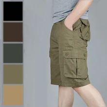 Хлопок Дешевые прочные армейские бермуды с несколькими карманами военные карго шорты для мужчин размера плюс 42 44 46 хаки черный коричневый оливковый зеленый