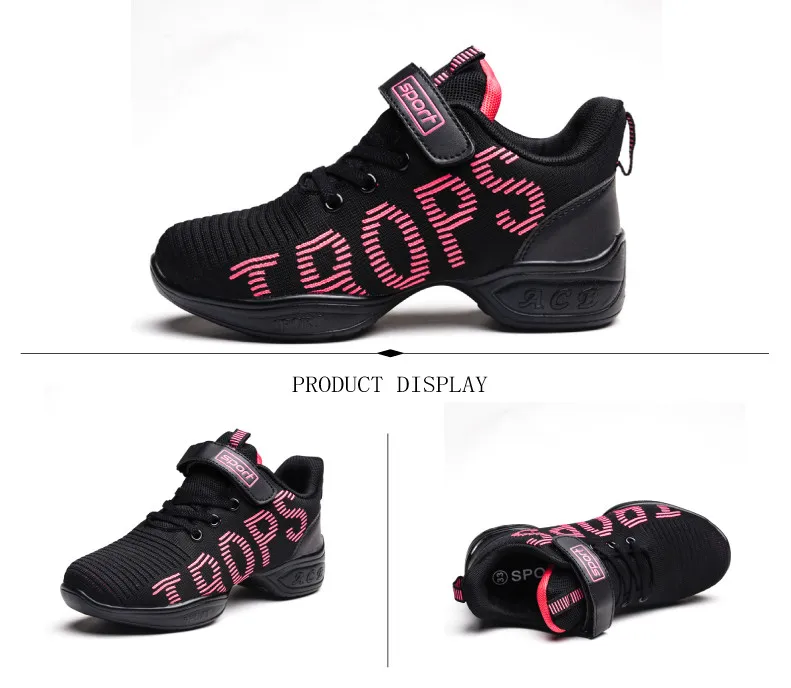 Kids sneakers For Girls Dance shoes children's aerobics shoes soft bottom fitness sports shoes Jazz Modern square dance shoes (8)
