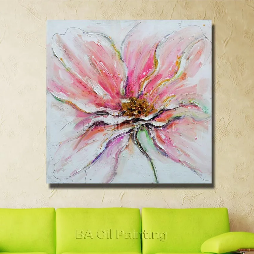 Günstige Hand Made Ölgemälde Auf Leinwand Abstrakte Ölgemälde Moderne Leinwand Wand Kunst Wohnzimmer Dekoration keine Gerahmte Blume Bild