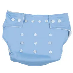 Нажмите кнопку регулировки моющиеся детские подгузники-синий