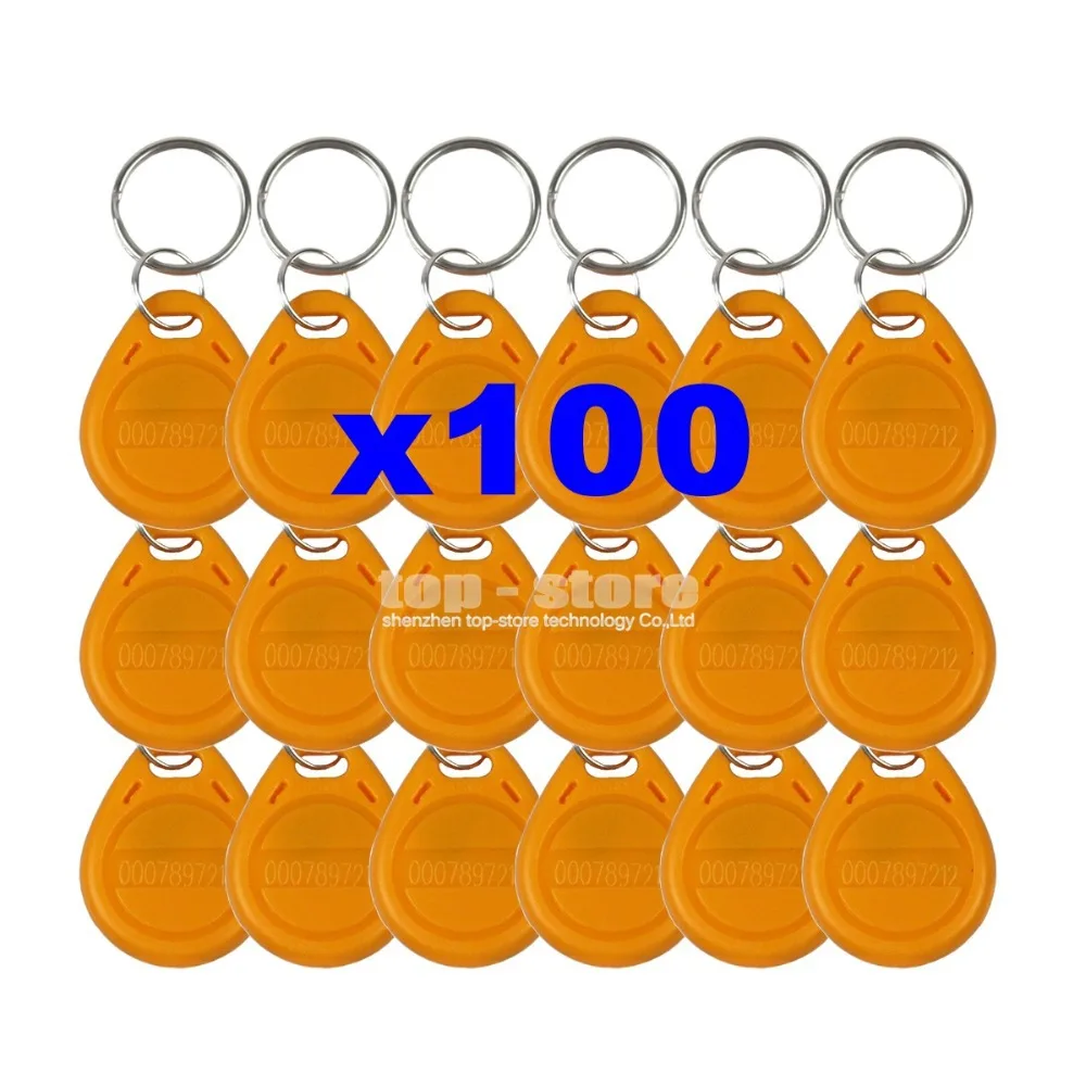 DIYSECUR 100pcs/lot 125Khz RFID Tag Proximity ID Keyfob Key Tag