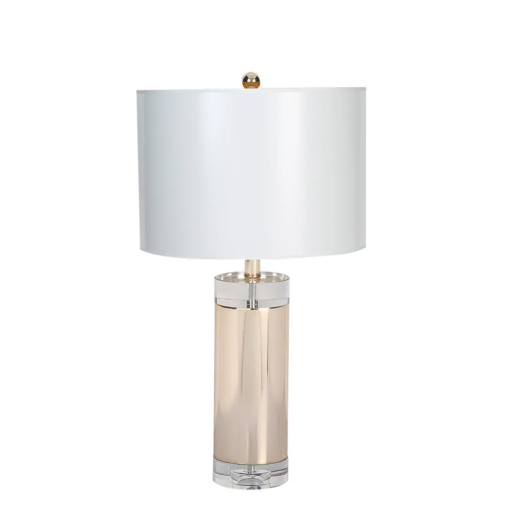 

Modern Luxury Decorative Table Lamps Iron Lamp Body Crystal Base Table Lamps Model Room Living Room Bedroom Study Table Lamps