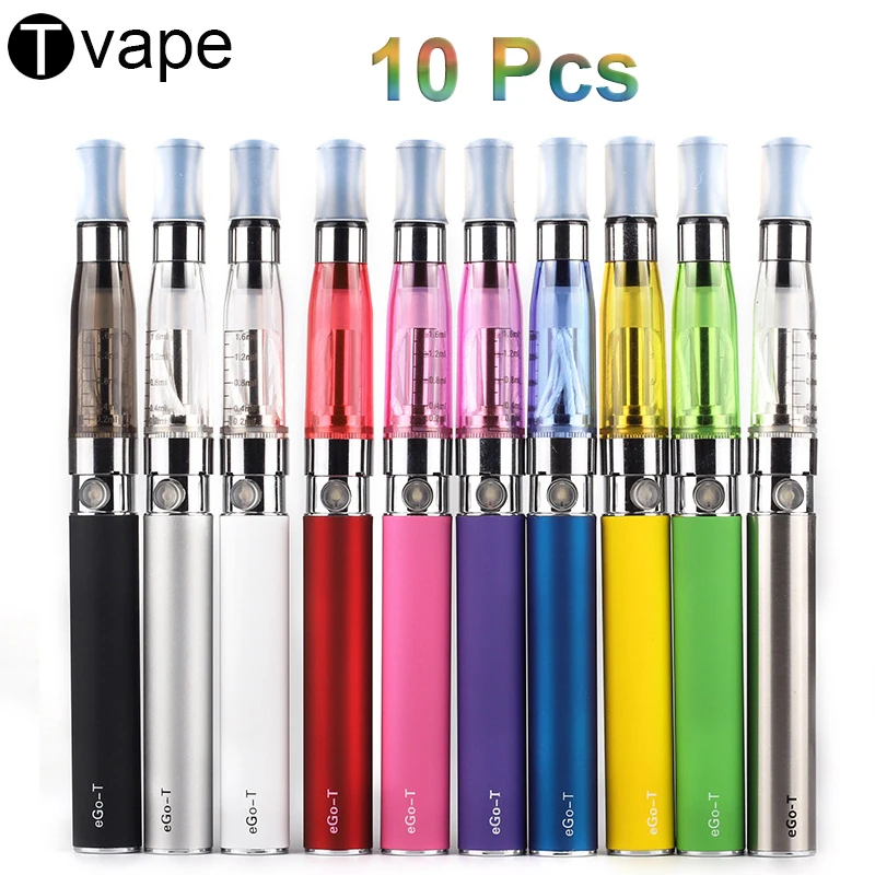 

Tvape 10Pcs eGo T Battery ce4 Clearomizer Starter Kit Electronic Cigarette 1.6ml Atomizer Vape pen battery E Cig for Liquid