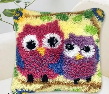 new 3D Latch Hook Cushion Kits Gift DIY Two Needlework Crocheting Throw Pillow Unfinished Yarn Embroidery Set Pillowcase | Дом и сад