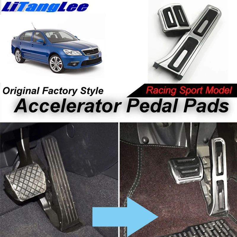 

LitangLee Car Accelerator Pedal Pad Cover Foot Throttle Pedal Cover Sport Racing Model For Skoda Octavia Fantasia Laura 1Z AT