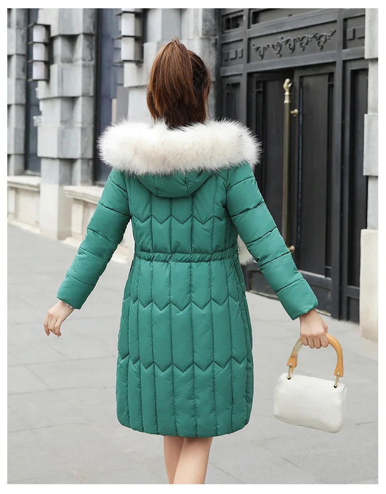 Зимние куртки женские пальто парки для женщин 9 цветные пиджаки теплая верхняя одежда с капюшоном большой меховой воротник XXXXL 901