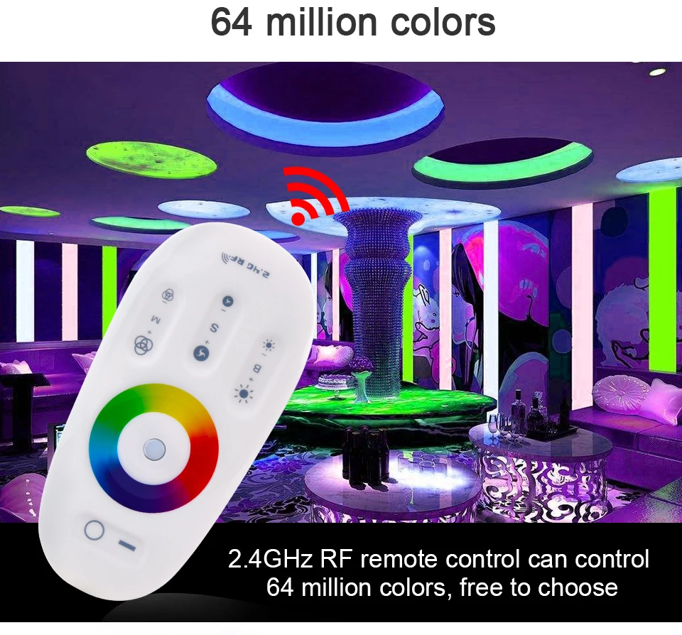 EeeToo Touch Screen LED RGB RGBW Controller 2.4G DC 12-24V Wireless RF Remote Controller Dimmer for RGB RGBW LED Strip Light (7)