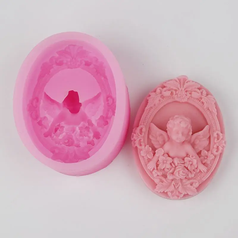 Angel Baby Soap Mold Candy Craft Cake Decorative Tool Handmade Oval Soap Making Silicone Molds